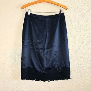 Banana Republic Satin and Lace Black Skirt